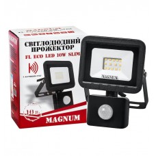 Прожектор світлодіодний Magnum FL ECO LED 10Вт slim 6500К IP44 з датчиком руху (90014086)