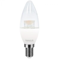 Светодиодная лампа MAXUS C37 CL-C 4W теплый свет 3000K 220V E14 (1-LED-5313)