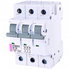 Автоматический выключатель ETI ETIMAT 6 3p 16А тип B 6кА (2115516)
