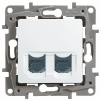 Розетка компьютерная 2-ая LEGRAND Etika RG45 кат. 6 Белый (672254)