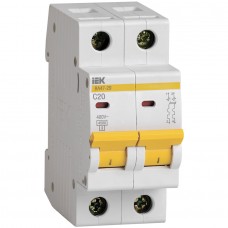 Автоматичний вимикач IEK ВА47-29 2p 20А тип C 4,5кА (MVA20-2-020-C)
