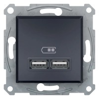 Розетка USB Schneider Electric Asfora 5В 2.1А Антрацит (EPH2700271)