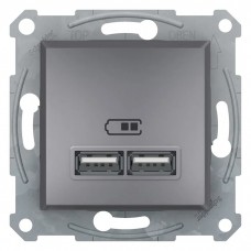 Розетка USB Schneider Electric Asfora 5В 2.1А Сталь (EPH2700262)