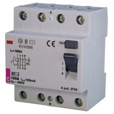 Диференційне реле (ПЗВ) ETI EFI-4 4p 100А 100мА тип AC (2062153)
